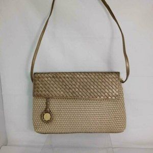 Vintage JAY HERBERT by Sharif Crossbody Leather & Linen Purse